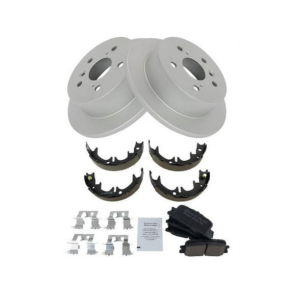 Rear Brake Pad Rotor and Parking Brake Kit - Compatible with 2002 - 2006 Toyota Camry 2003 2004 2005