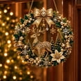 thumbnail image 6 of Clearance! Gold Reindeer Wreath Diamond Art Hanging Kit for Adults, DIY Bow Bell Suncatcher Craft, Special Shaped Rhinestone Pendant, Christmas Home Decor, 6 of 8