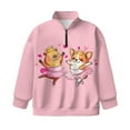 thumbnail image 4 of Uourmeti Dance Fox Capybara Print Quarter Zip Up Sweatshirt for Teen Girls Half Zipper Pullover Sweatshirts Trendy Fall Comfy Casual Loose Athletic Wear Size 7-8, 4 of 7