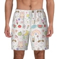thumbnail image 2 of Goofa Summer Rabbit Printed Men's Swim Trunks Board Shorts Quick Dry Mens Swimming Trunks with Compression Liner,Breathable Fit Hawaii Beach Shorts-3X-Large, 2 of 9