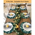 thumbnail image 4 of 13 Inch Round Placemats Set of 4, Green Summer Botanical Non Slip Heat Insulation PP Table Mats, Spring Floral Birds Farmhouse Washable Place Mats for Kitchen Dining Party Table Decor, 4 of 7