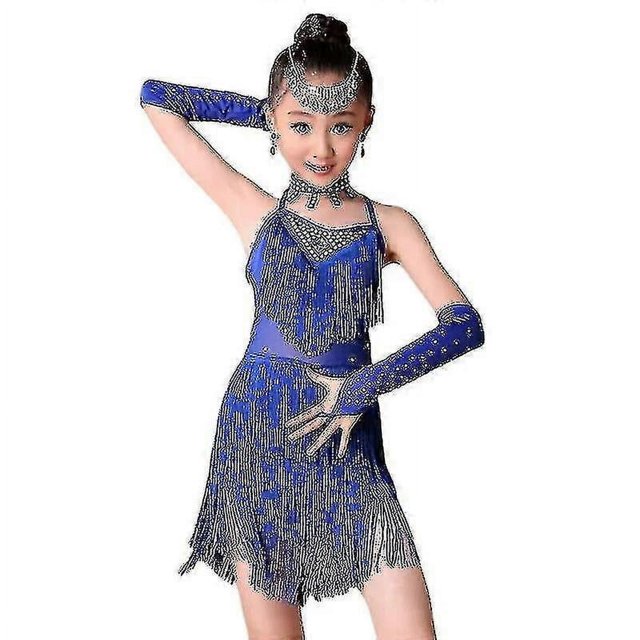 Trajes de baile para niñas yuxing Vestido de cha cha falda de tango rojo 160