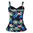 thumbnail image 4 of Mycoco Women's Swim Top Padded Ruffle Hem Shirred Swimwear Tankini Swimsuit Top, 4 of 5