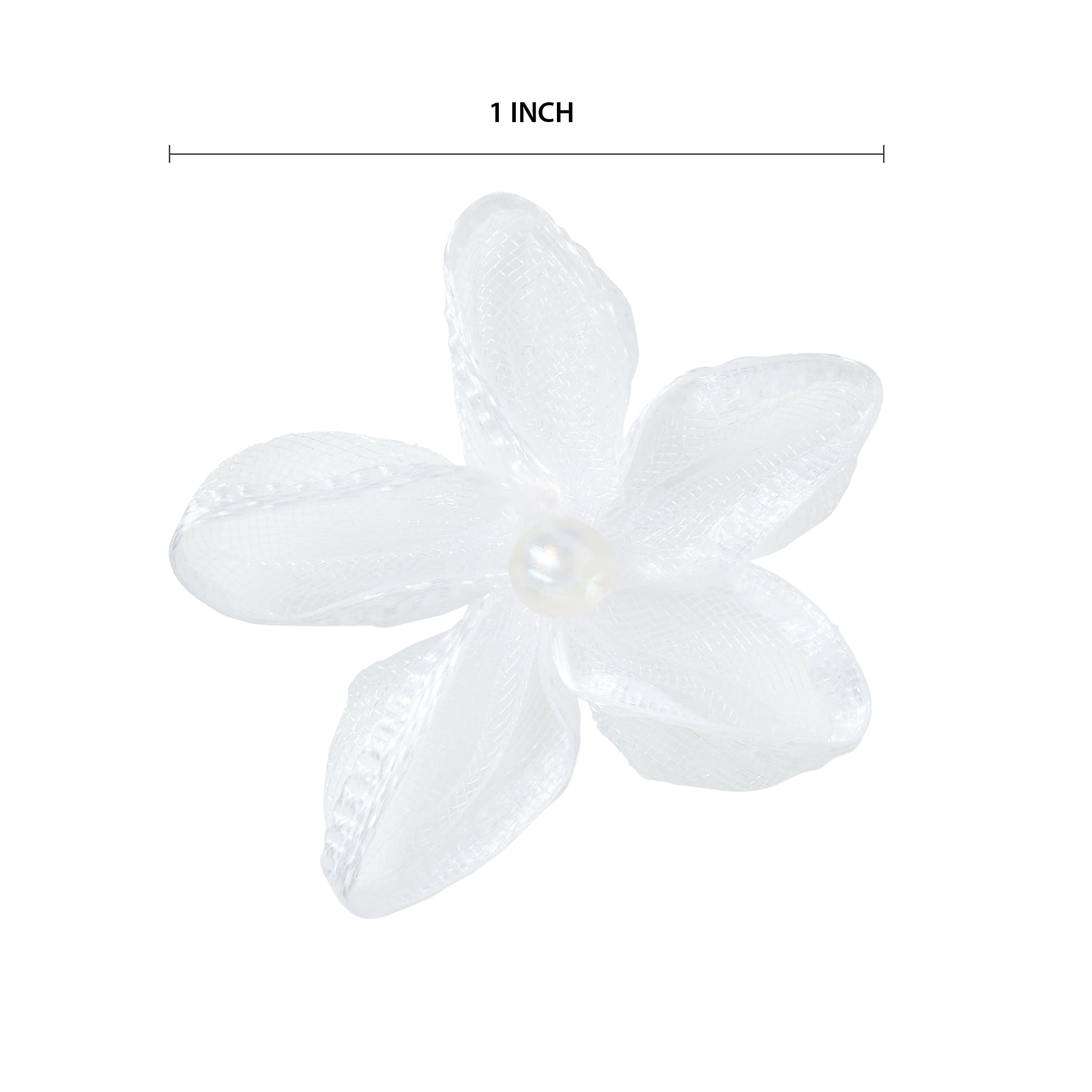 (2 pack) Offray Accessories, White 3/4 inch Value Pack 5 Petal Flower with Pearl Accessory, 30 Count