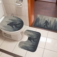thumbnail image 4 of Forest Bigfoot Bathroom Rugs Set Vintage Sasquatch Animal Silhouette Foggy Dark Forest Plant Non Slip Absorbent Bath Mats 3 Piece Set Bathroom Rug, U-Shaped Floor Mat, Toilet Seat Cover Small Size, 4 of 9