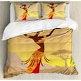 thumbnail image 3 of Ambesonne Afro African Woman in Desert with Gulls Flying Around Folk Female Stylish Artful Print Duvet Cover Set, 3 of 3
