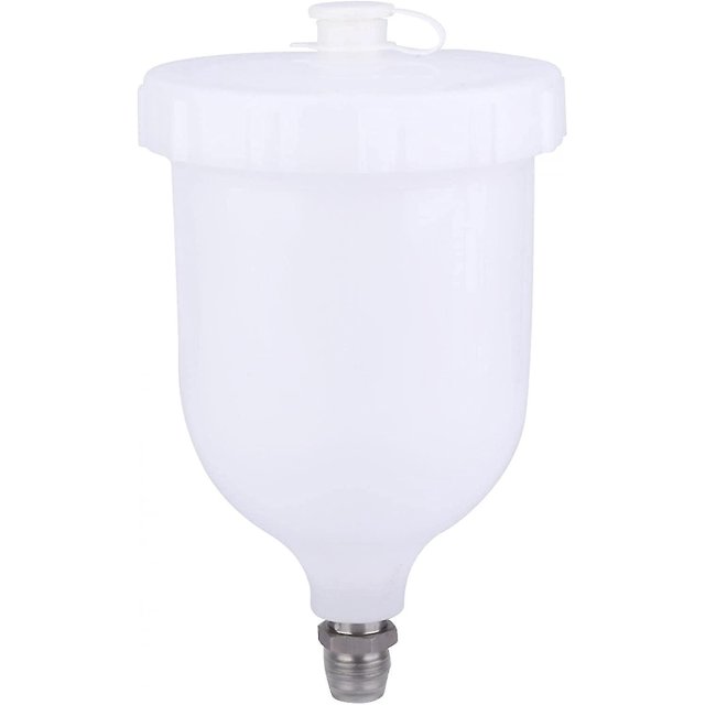 Bote para pistola rociadora, 600 ml Bote para taza de aerógrafo Conector de rosca macho Accesorios para herramientas neumáticas Taza de pintura con alimentación por gravedad para diseño de uñas p