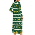 thumbnail image 7 of Hvot&aat Zipper Front Robes for Women Christmas Print Long Sleeve Nightgown Holiday Loungewear, 7 of 7