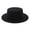Black, variant on Lroveb Fedora Hats for Women Wide Brim Wool Felt Flat Top Hat Party Church Trilby Cap