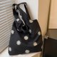 thumbnail image 5 of Bolso de hombro para mujer, Bolso de lona con bonitas margaritas para niñas, Bolso de compras portátil Simple informal a la moda de verano de gran capacidad, 5 of 9