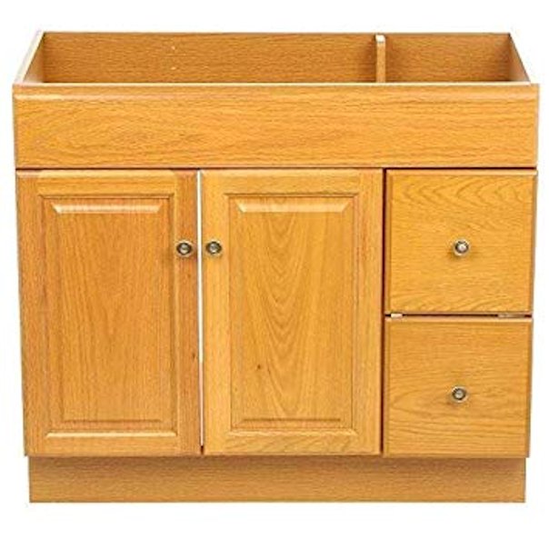Design House Claremont Unassembled 2 Door Vanity Without Top 36 Honey Oak Walmart Com Walmart Com