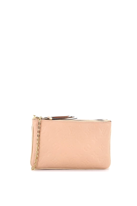 Pre-Owned Double Zip Pochette Monogram Empreinte Leather By Rebag