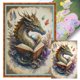thumbnail image 1 of Hilo Algodón Bordado Punto Cruz Con Dragón Impreso 11CT Libro Lectura 40x60cm, 1 of 9