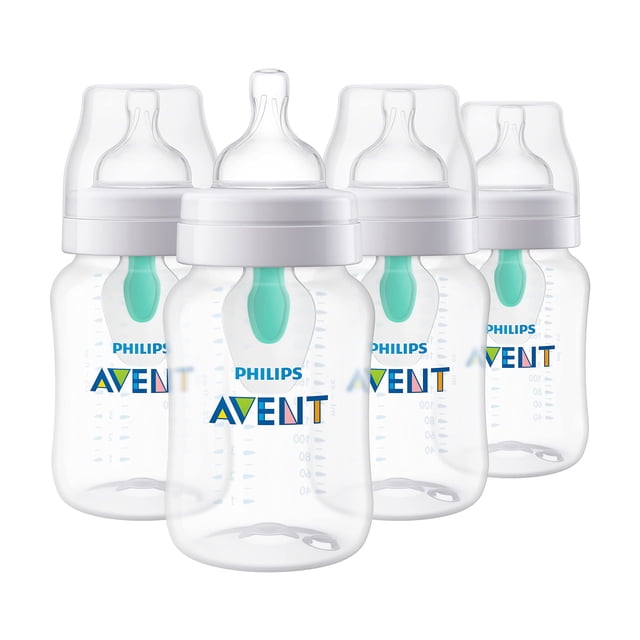 Paquete de 4 Biberones Anticólicos Philips AVENT 9 oz Transparente SCY703/04