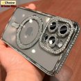 thumbnail image 2 of For Magsafe Fashion Glitter Diamond Transparent Phone Case For iPhone 15 Plus 14 13 12 11 Pro Max Magnetic Wireless Charge Cover, 2 of 5