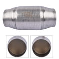 thumbnail image 2 of GELUOXI High Flow Universal Round Spun Catalytic Converter for In/Outlet Dia 3" Length 9" Silver 1Pc, 2 of 10