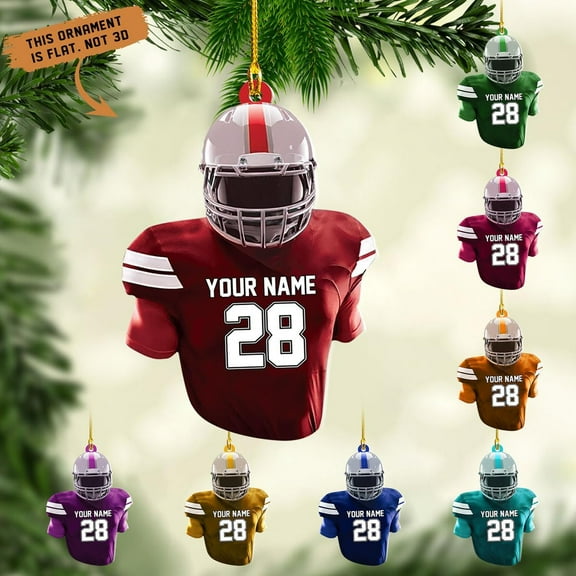Personalized Football Ornament Customized Football Christmas Ornaments Football Ornament Christmas Hanging Décor Gift for Football Fans Football Gifts Gift for Football Player (FB 11)