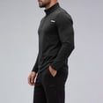 thumbnail image 2 of Bjutir Fall Shirts For Men Long Sleeve Solid Color Half Zip Muscle Shirts Soft Sports Workout Clothes Size M-Xxxxxl Black, 2 of 5