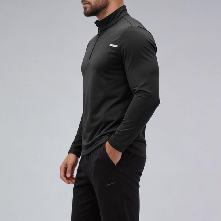 Performance Training Shirt Long Sleeve Half Zip Athletic Top for
