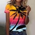 thumbnail image 1 of Fiudx Ofertas Flash Artículos En Oferta Tops con Estampado de Moda para Mujer, Blusa de Manga Corta con Cuello Redondo, Camisetas, 1 of 4