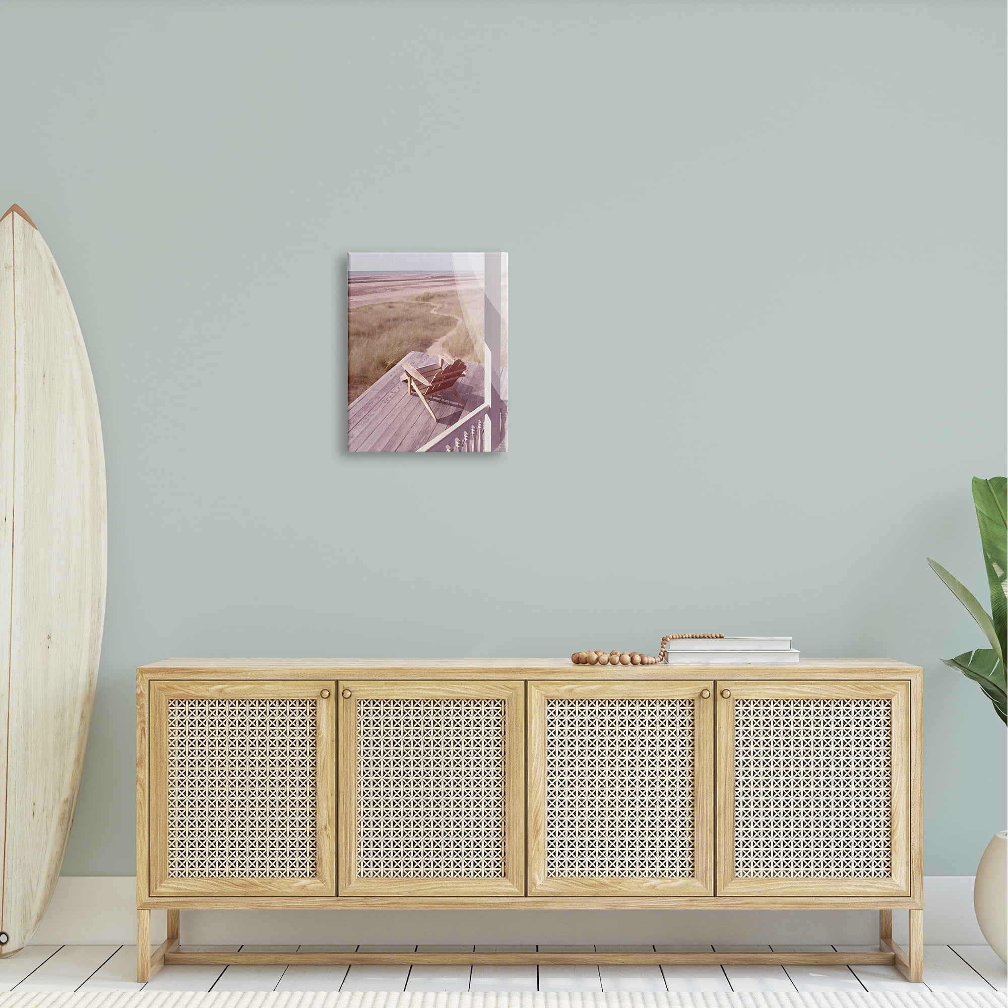Stupell Industries Lone Lounge Chair Rural Beach Grass Porch Painting Gallery Wrapped Canvas Print Wall Art, Design by Noah Bay