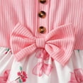 thumbnail image 5 of LAPAKIDS Baby Girl Ruffled Dress 2-Piece Floral Prints Romper Dress Summer with Headband,3-6 Months, 5 of 7