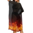 thumbnail image 4 of HELLHERO Flame Pattern Bathing Suit Cover Up High Quality Fabrics Swimsuit Coverup Free Size Cover Ups for Swimwear Women for Womens, 4 of 6