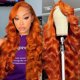 thumbnail image 1 of Pelucas de encaje en la parte delantera QZOQZO Ginger Body Wave, 71 cm, cabello humano, 1 of 6