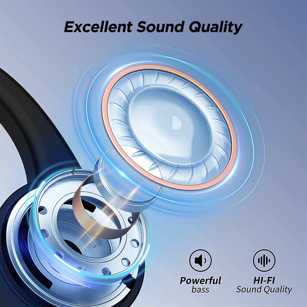 VTIN Bone Conduction Headphones with Bluetooth 5.3, Open Ear Headphones with Mic, Premium Loud Sound 8Hrs Playtime Bluetooth Headphones, IPX6 Waterproof Sports Headset for Running, Cycling, Walking