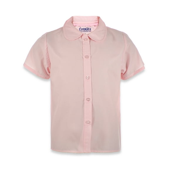 Cookie's Girls' S/S Pan Button-Up Shirt Color: pink Size: 2t