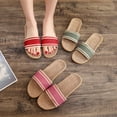 thumbnail image 4 of Utoimkio Wedge Sandals for Women Wide Width Women's Non-Slip Linen Home Indoor Open Toe Flat Shoes Beach Slippers, 4 of 9