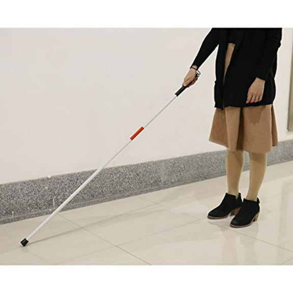 Jierger Visually Impaired Blind Walking Stick 4 section Folding Aluminum Cane 124CM Long for The Blind and Visually Impaired People