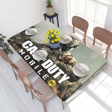 

Call Of Duty Mobile Elastic Edged Table Cover Reusable Fitted Rectangle Tablecloth For Dining Kitchen Party 2.5X4ft