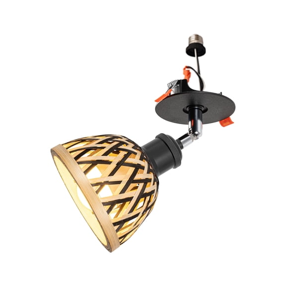 Kiven Retrofit Recessed Lighting with E26 Power Outlet Adapter, 4/5/6 Inch Replacement Conversion Kit Adjustable Angle,1-Light Farmhouse Pendant Lighting for Kitchen Home XDD781