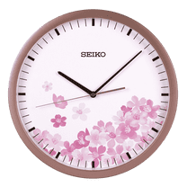 Seiko Cherry Blossom Wall Clock, Rose Gold