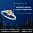 thumbnail image 2 of Gem Stone King 925 Silver and 10K Yellow Gold Peach Morganite and Lab Grown Diamond Engagement Ring for Women | 0.99 Cttw | Oval 7X5MM | Gemstone October Birthstone | Size 6, 2 of 6