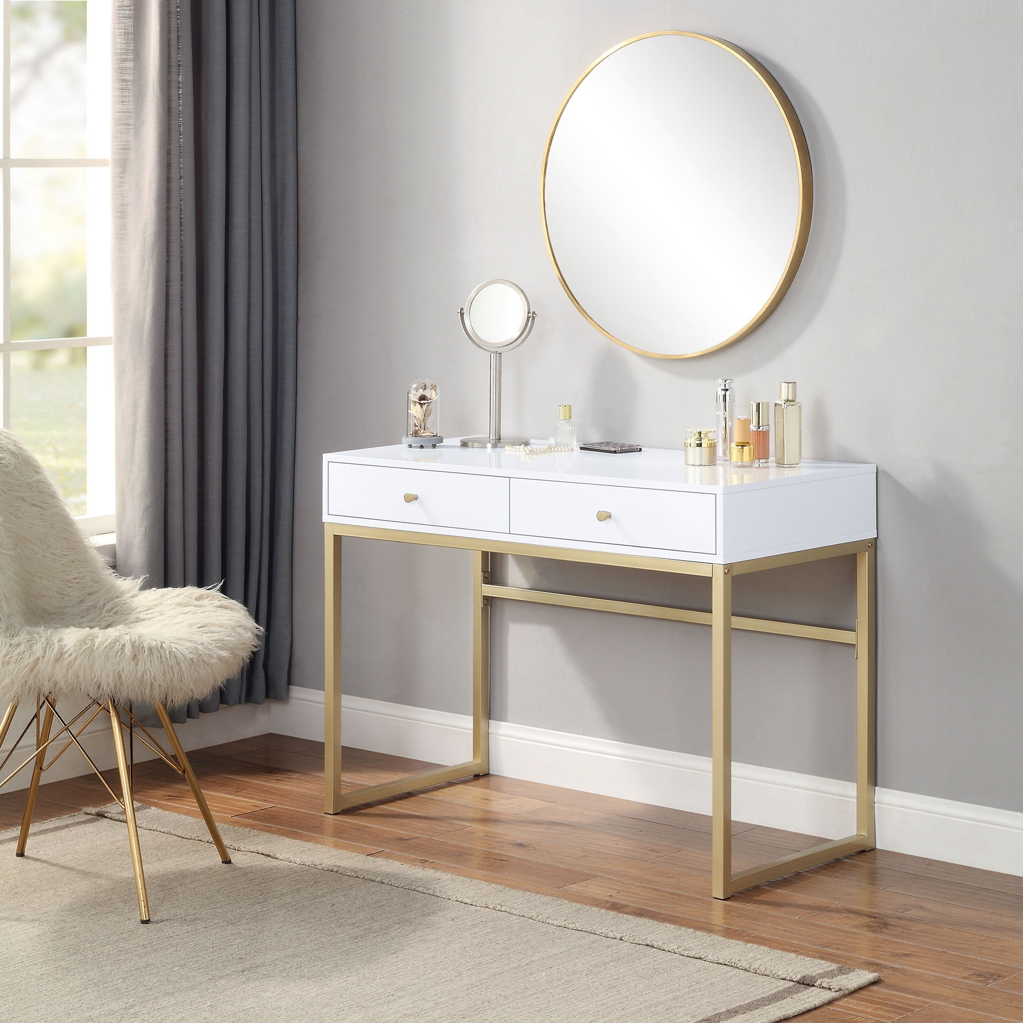 BELLEZE Bronte 42" Home Office Writing Computer Desk Makeup Vanity ...