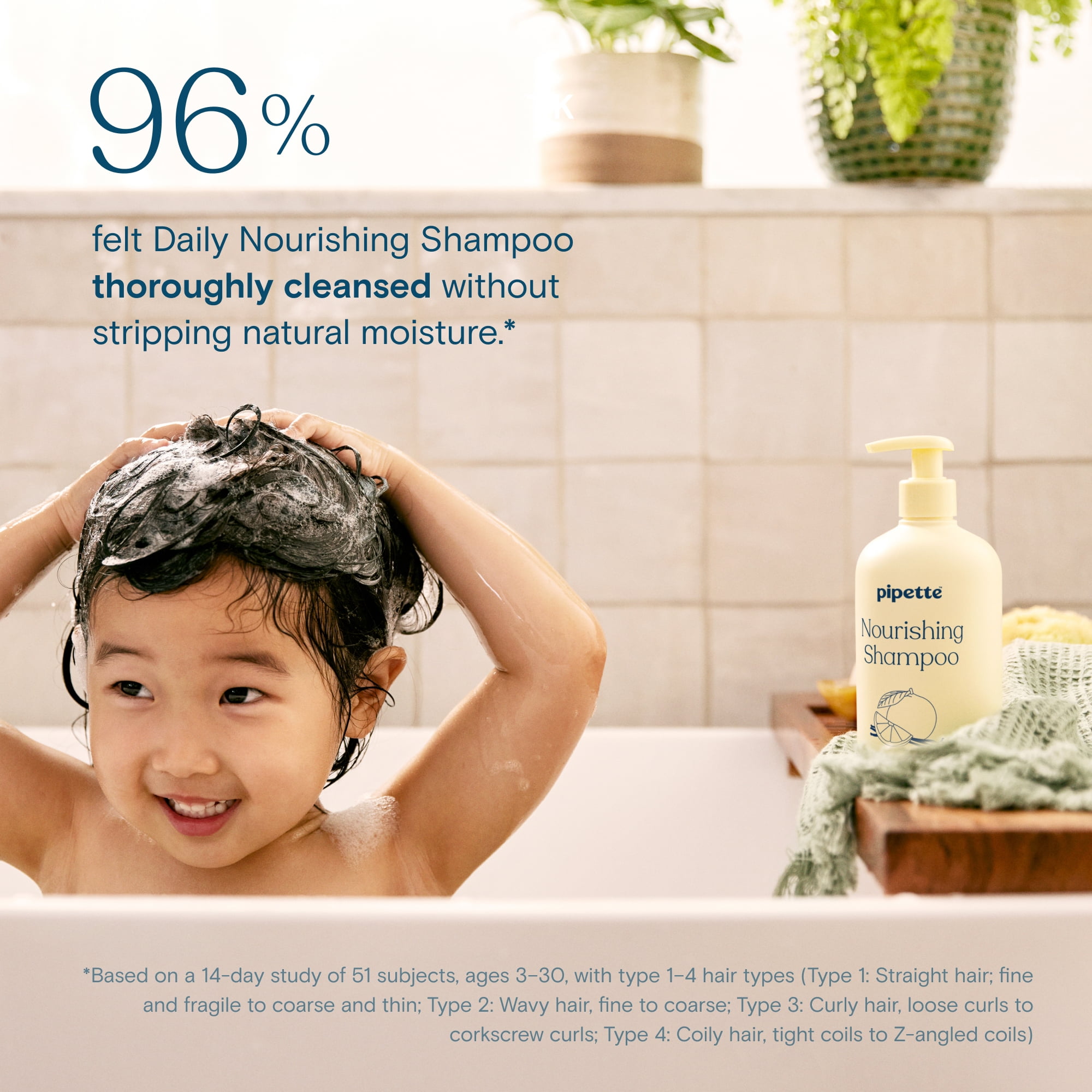 Pipette Daily Nourishing Kids Shampoo, Tear-Free for All Hair Types & Textures, 11.2 fl oz