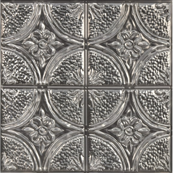 InHome Camden Antique Silver Faux Tin Peel & Stick Backsplash Tiles