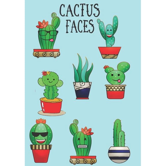 Cactus Faces: Fun Coloring Book For Kids., (Paperback)