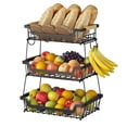 thumbnail image 1 of Cesta de Fruta de Metal de 3 Niveles, Cesta de Almacenamiento de Frutas de 3 Niveles con Asa, Frutero de Cocina para Almacenar Verduras y Frutas, 1 of 6
