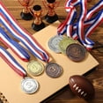thumbnail image 3 of Medallas para niños, 12 piezas de medallas de metal doradas de estilo olímpico con cintas, premios para el día del deporte, competiciones de juegos, regalos para niños adultos, 3 of 5