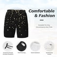 thumbnail image 3 of Honeii Star Silver Glitter Print Men's Swim Shorts,Mens Swim Trunks,Breathable Mesh Beach Shorts for Swimming,Surfing, and Beach Activities-Large, 3 of 6