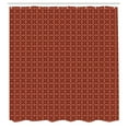thumbnail image 2 of Ambesonne Geometric Shower Curtain, Squares Rounds Ornament, 69"Wx84"L, Dark Rust Redwood, 2 of 4