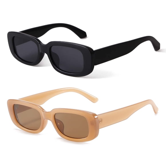 Gafas de sol BUTABY Rectangle Retro Driving UV400 para mujer, color negro