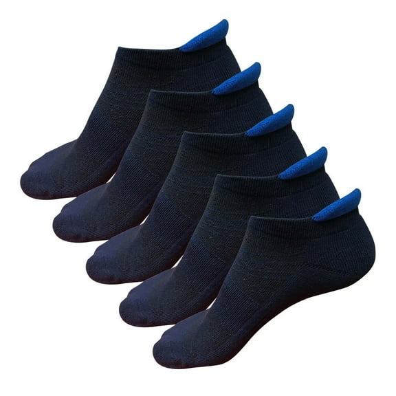 B&Q 5 Pairs Mens Athletic Cotton No Show Low Cut Ankle Breathable Casual Socks with Cushioned Tab for Sports Running Jogging Cycling