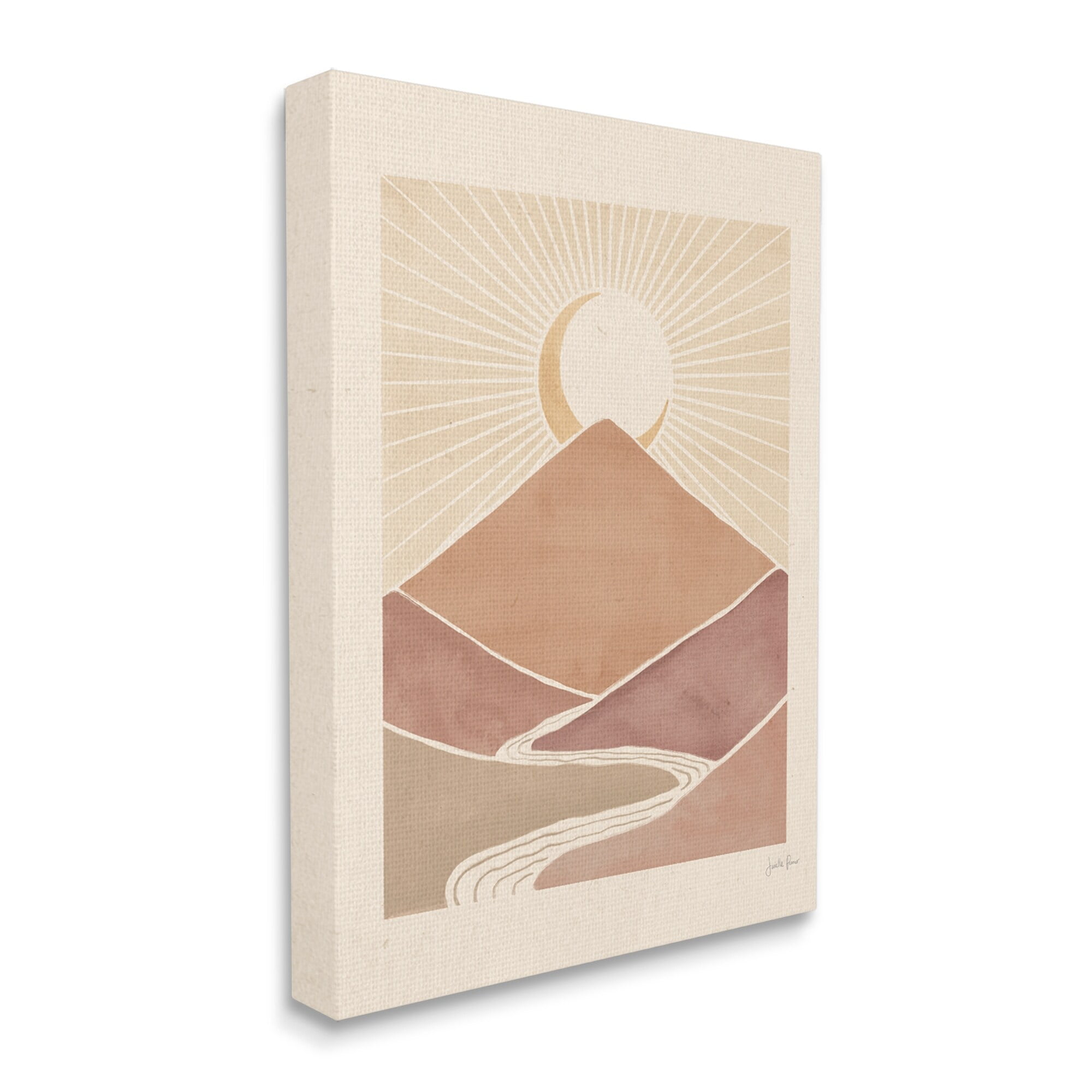 Stupell Industries Boho Desert Crescent Moon Vintage Mountain River Landscape, 30 x 40,Design by Janelle Penner
