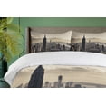 thumbnail image 4 of New York Duvet Cover Sets, Aerial View of NYC in Winter American Architecture Historical Popular Metropolis, Bedding Set 2 Duvet Covers & 4 Pillowcases, 2 Pack Queen Size, Beige Grey, by Ambesonne, 4 of 7
