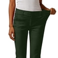 thumbnail image 6 of Ziynglg Womens High Waist Capri Jeggings Stretch Slim Solid Color Cropped Pants Casual Business Straight Pants, 6 of 8