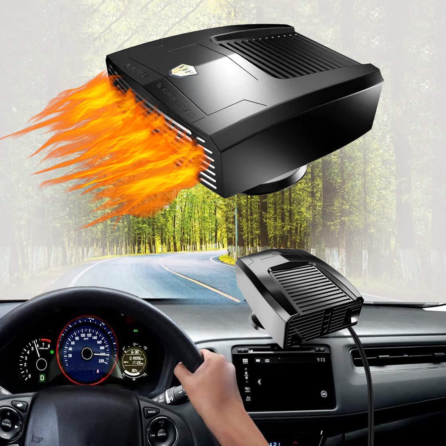 Car Heater,12V/180W Portable Heater Fan Windshield Defogger and